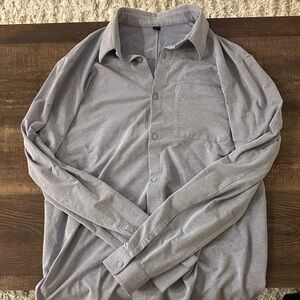 lululemon athletica Light Gray Casual Button-Down Shirt